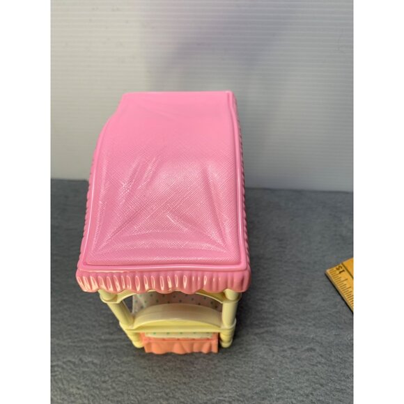 Hasboro 1996 Dollhouse Canopy Bed Pink & Cream - Picture 5 of 9